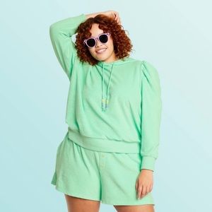 NWT Stoney Clover Lane x Target Hooded Sweatshirt Light Green Plus Size 3X